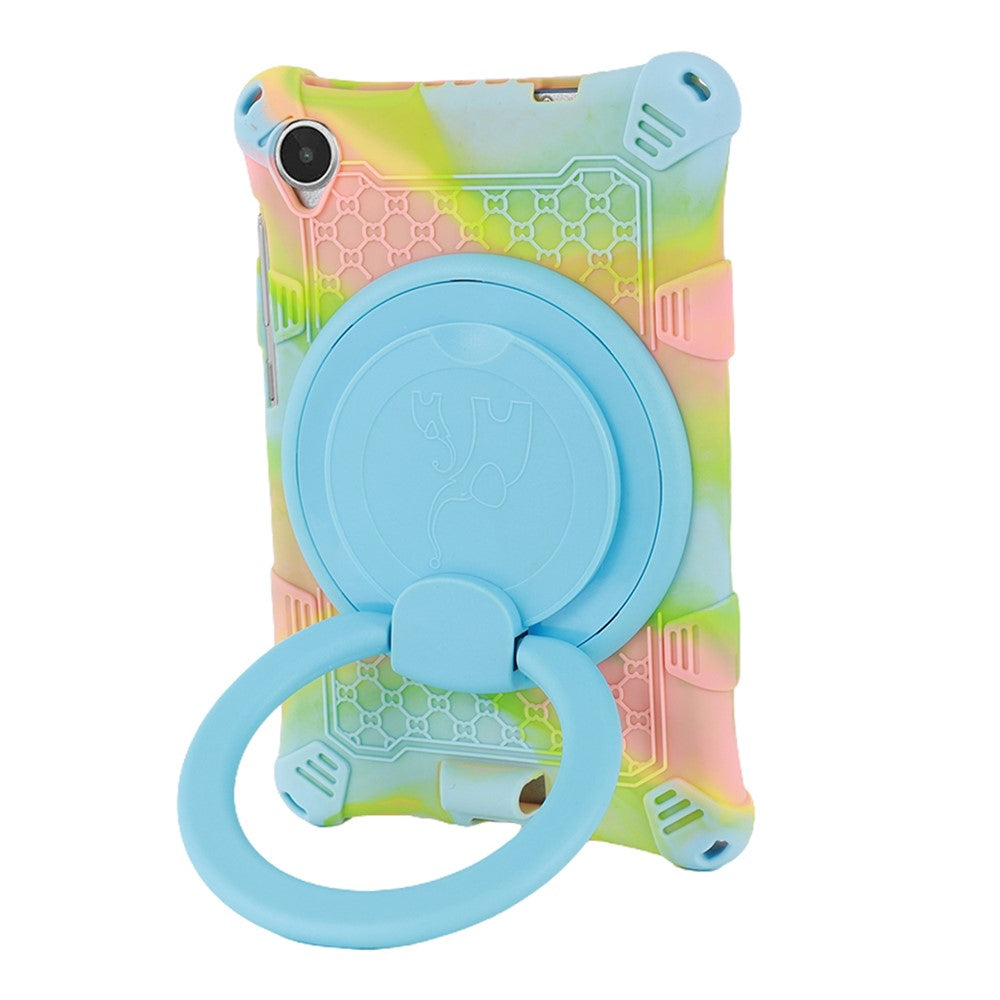 For Lenovo Tab M8 (4th Gen) 2024 TB-301XU / M8 (4th Gen) 2023 TB-300FU PC + Silicone Tablet Case Kickstand Cover - Camouflage Pink / Baby Blue