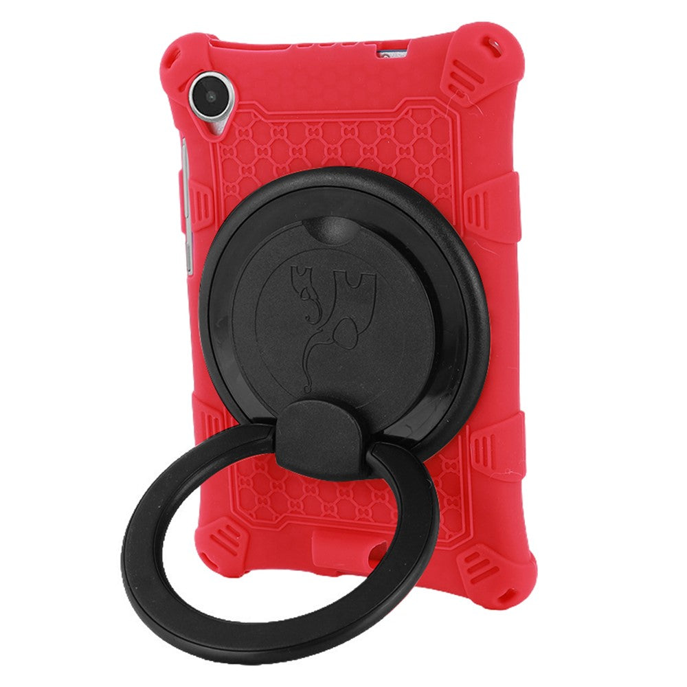 For Lenovo Tab M8 (4th Gen) 2024 TB-301XU / M8 (4th Gen) 2023 TB-300FU PC + Silicone Tablet Case Kickstand Cover - Red