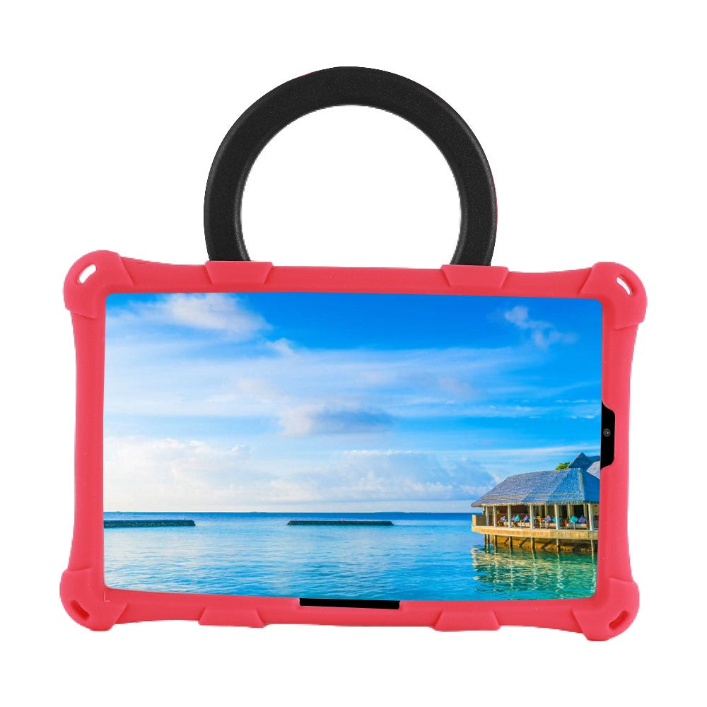 For Lenovo Tab M8 (4th Gen) 2024 TB-301XU / M8 (4th Gen) 2023 TB-300FU PC + Silicone Tablet Case Kickstand Cover - Red