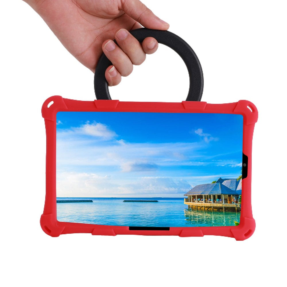 For Lenovo Tab M8 (4th Gen) 2024 TB-301XU / M8 (4th Gen) 2023 TB-300FU PC + Silicone Tablet Case Kickstand Cover - Red