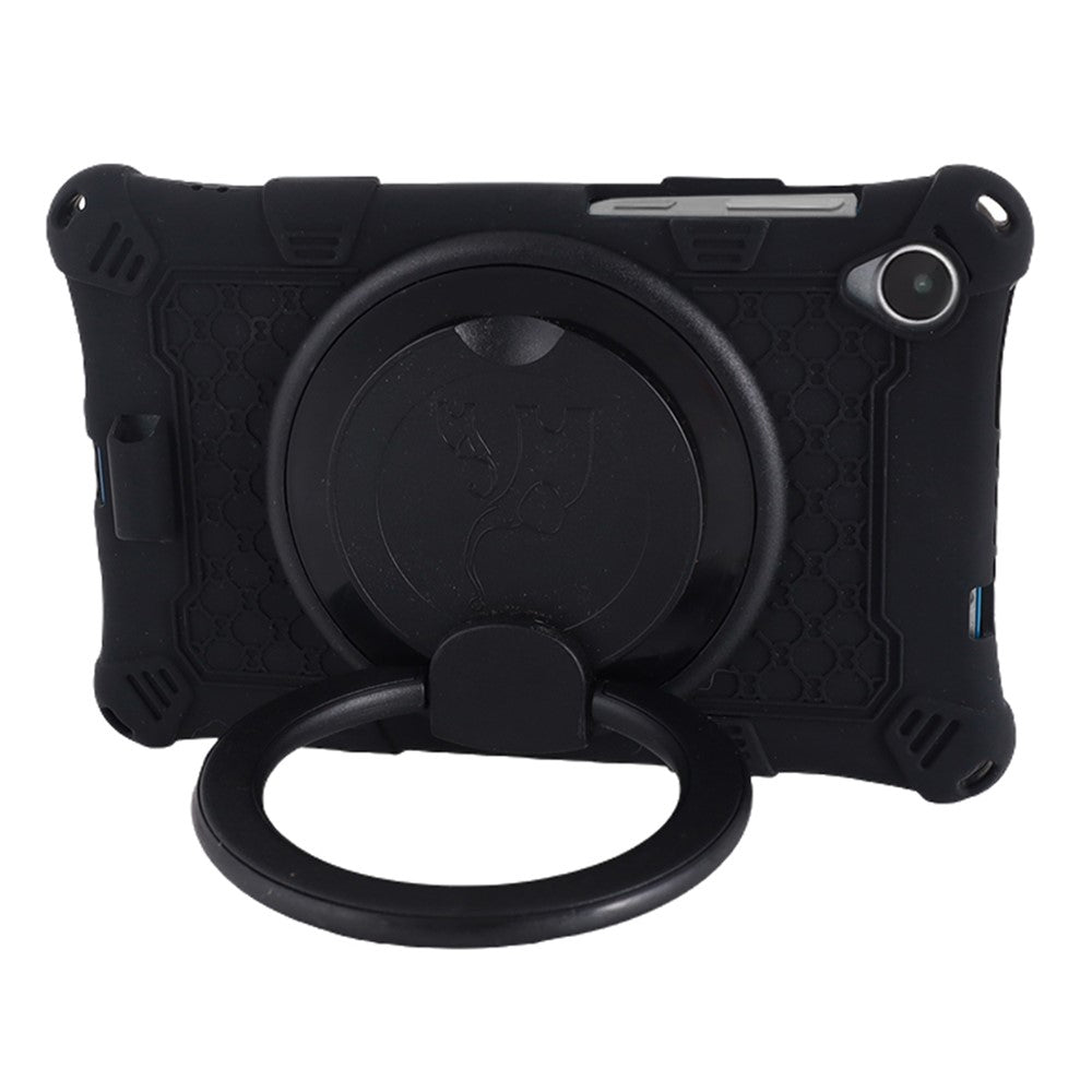 For Lenovo Tab M8 (4th Gen) 2024 TB-301XU / M8 (4th Gen) 2023 TB-300FU PC + Silicone Tablet Case Kickstand Cover - Black