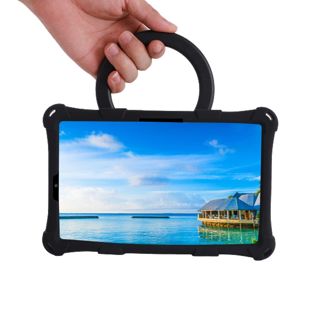 For Lenovo Tab M8 (4th Gen) 2024 TB-301XU / M8 (4th Gen) 2023 TB-300FU PC + Silicone Tablet Case Kickstand Cover - Black