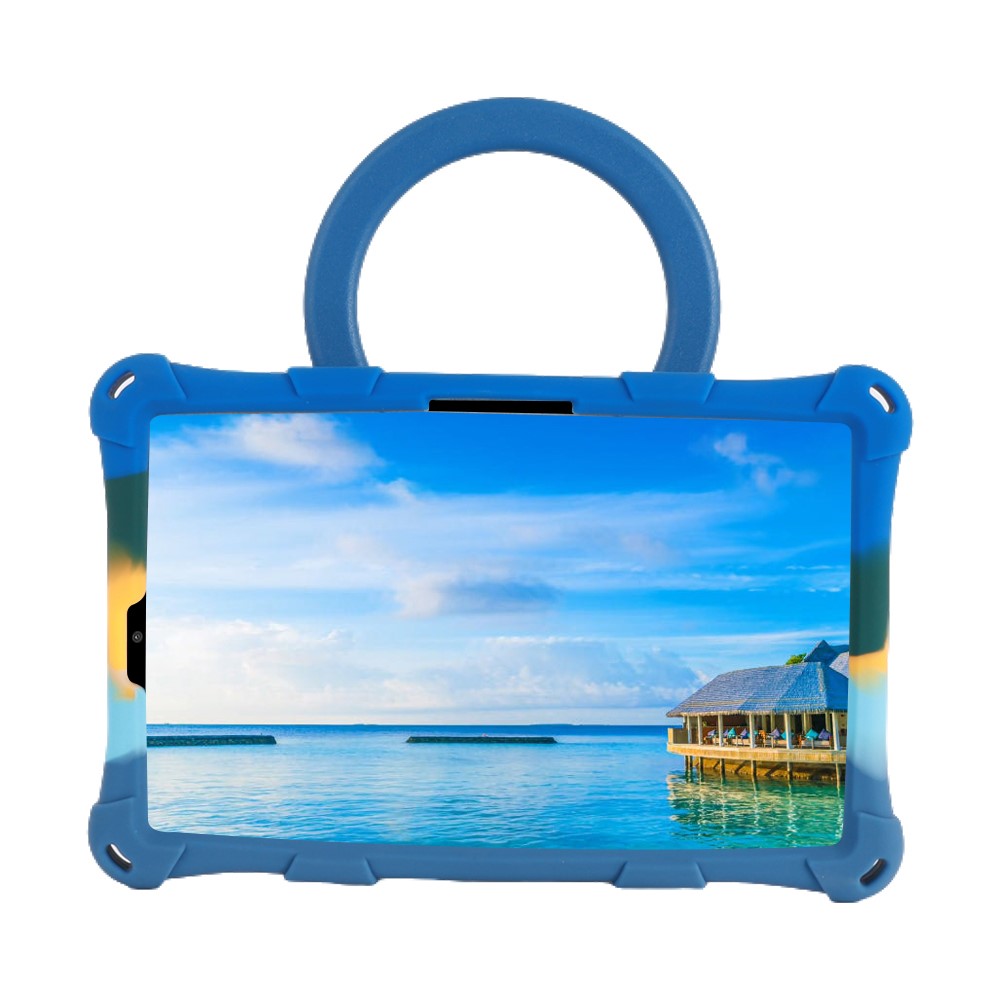 For Lenovo Tab M8 (4th Gen) 2024 TB-301XU / M8 (4th Gen) 2023 TB-300FU PC + Silicone Tablet Case Kickstand Cover - Colorful Dark Blue