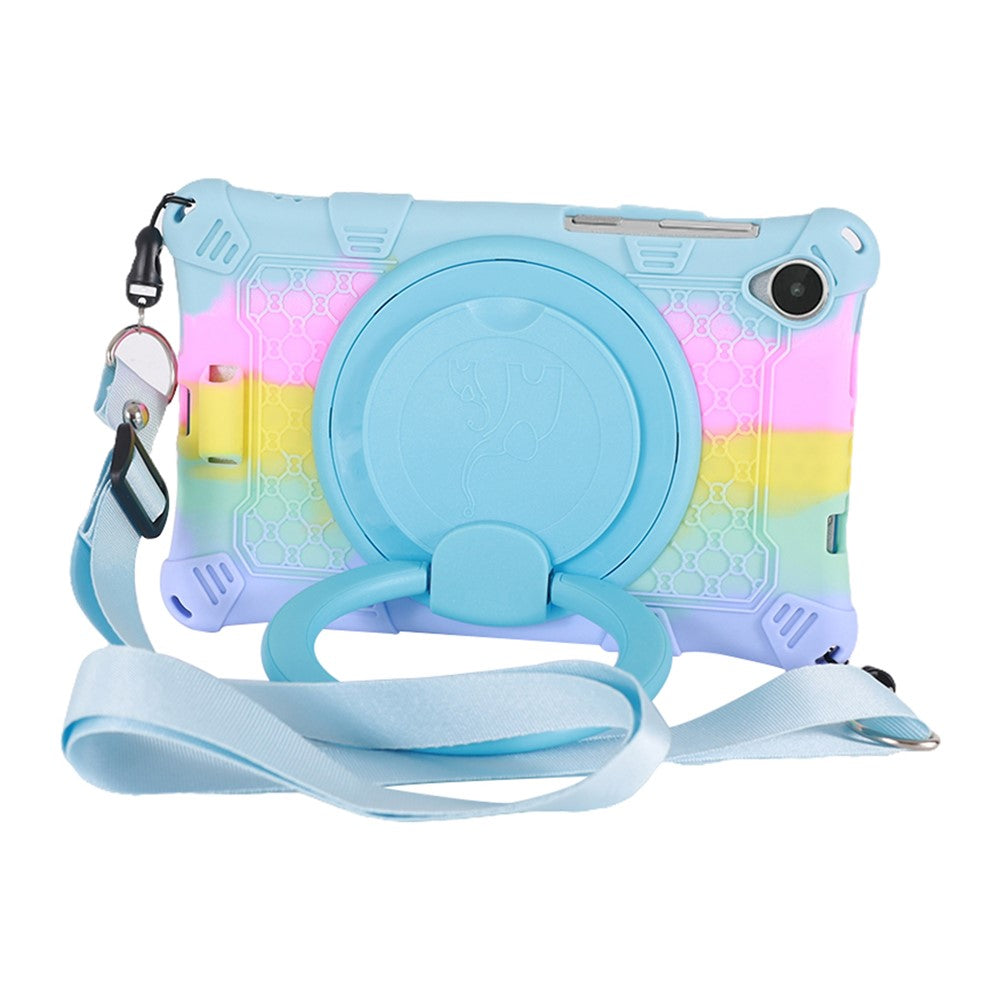 For Lenovo Tab M8 (4th Gen) 2024 TB-301XU / M8 (4th Gen) 2023 TB-300FU PC + Silicone Tablet Case Kickstand Cover - Colorful Baby Blue