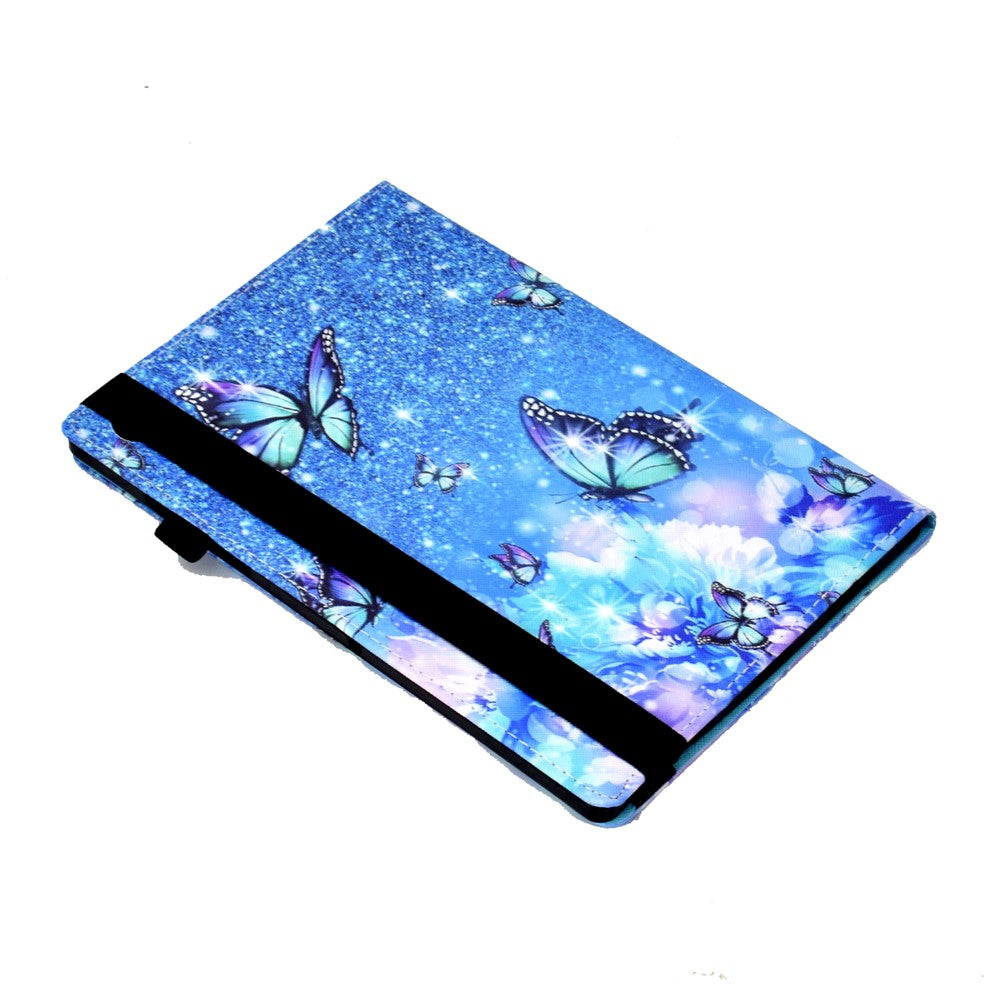 For Lenovo Tab M10 (Gen 3) PU Leather Tablet Case Pattern Printing Stand Card Holder Cover with Elastic Band - Flower and Butterfly