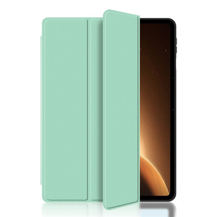 Tablet Case for Oppo Pad 2 , PU Leather + TPU Trifold Stand Protective Tablet Cover - Cyan