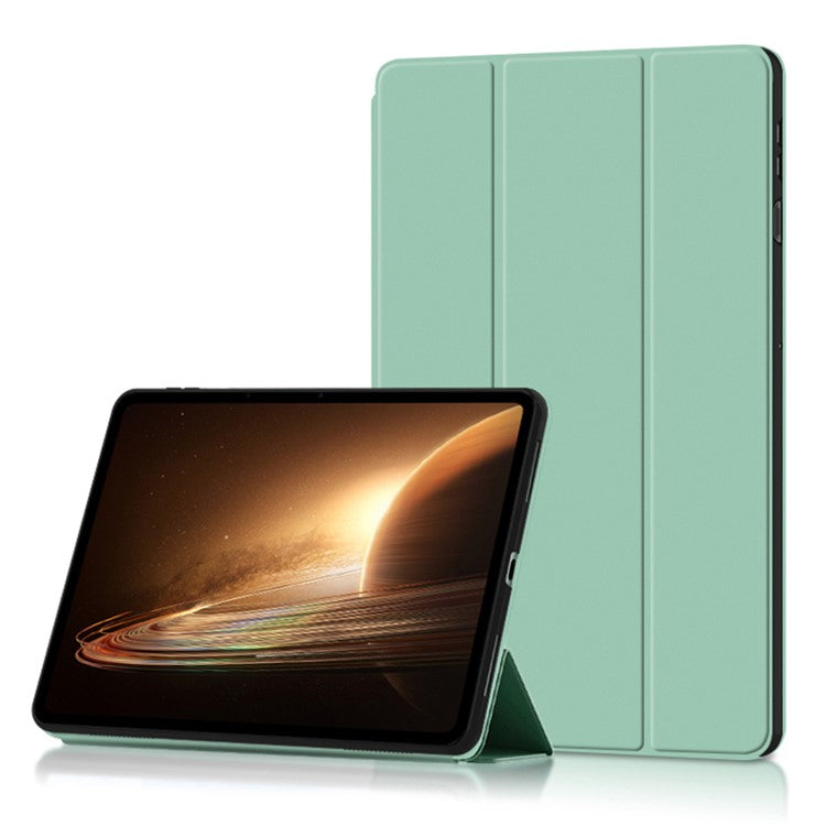 Tablet Case for Oppo Pad 2 , PU Leather + TPU Trifold Stand Protective Tablet Cover - Cyan