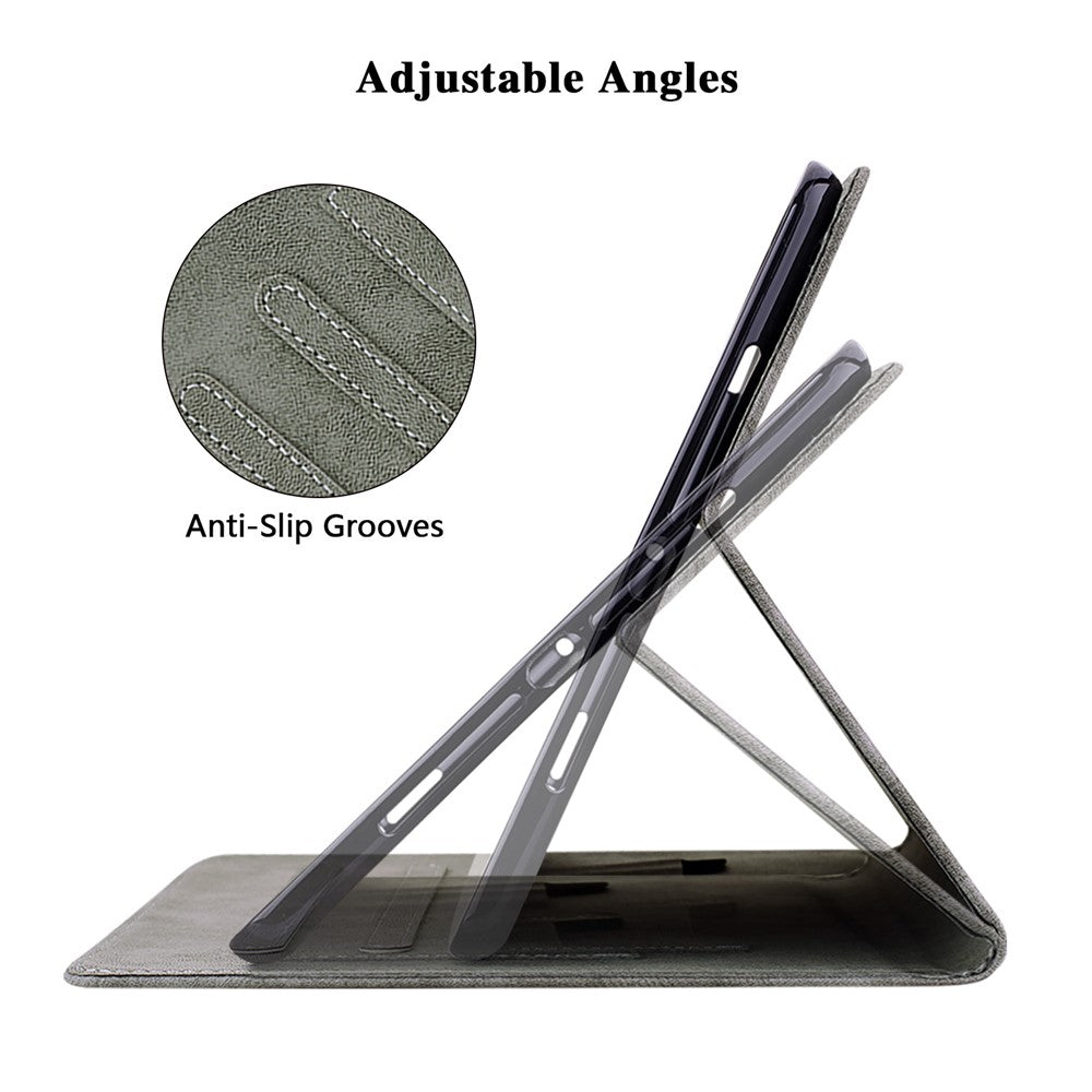 For Lenovo Tab M8 (4th Gen) 2024 TB-301XU / M8 (4th Gen) 2023 TB-300FU PU Leather Tablet Case Cute Tiger Pattern Stand Cover - Grey