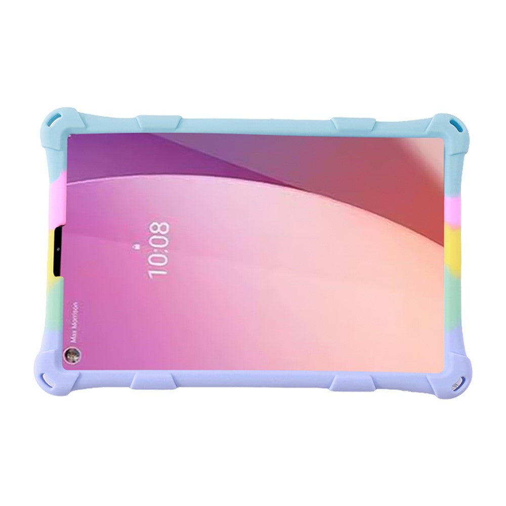 For Lenovo Tab M9 PC + Silicone Shock-Resistant Tablet Case Adjustable Kickstand Cover with Shoulder Strap - Colorful Baby Blue