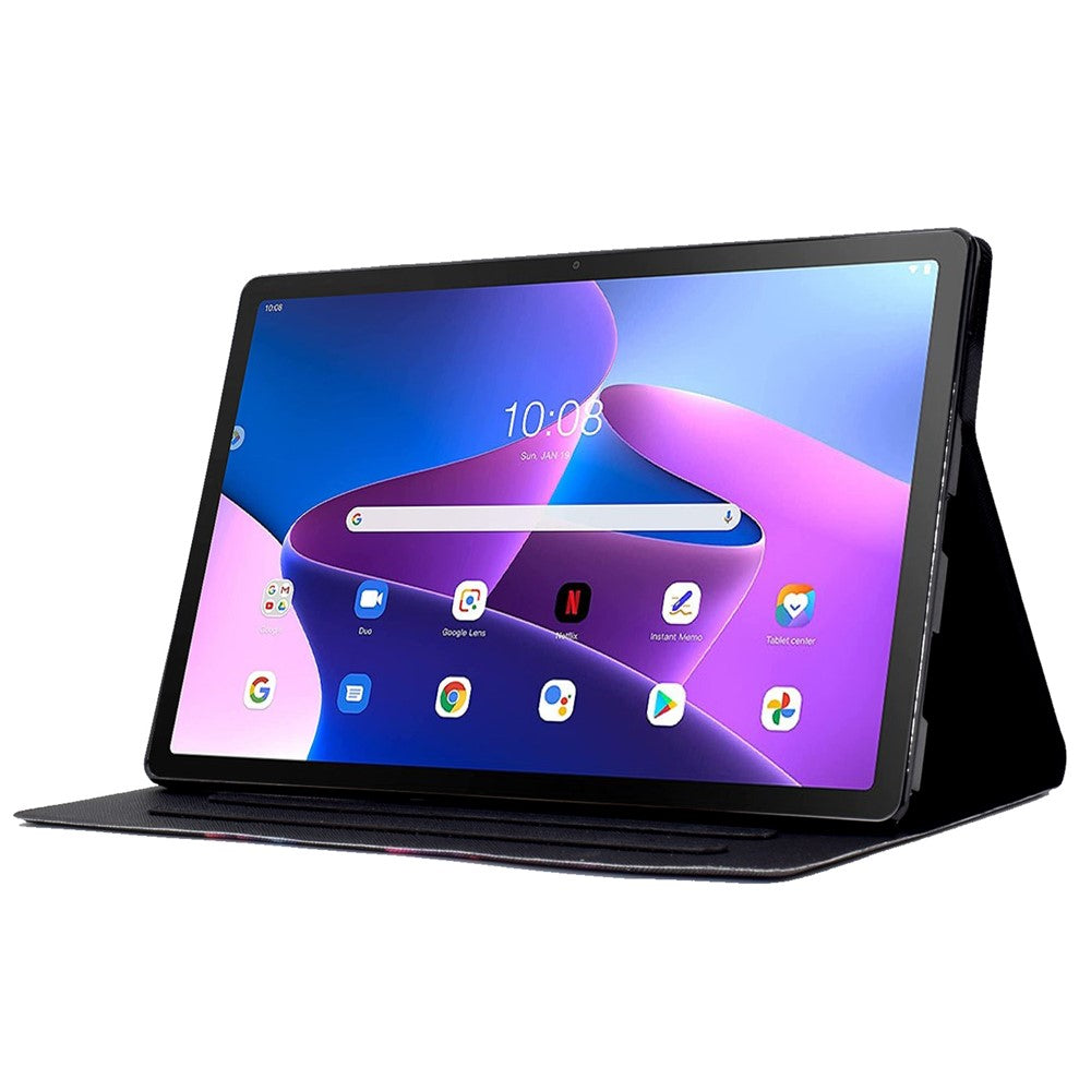 For Lenovo Tab M10 Plus (3rd Gen) / Xiaoxin Pad 2022 10.6 inch Card Slot Tablet Case PU Leather Pattern Printed Stand Cover - Knitted Strip