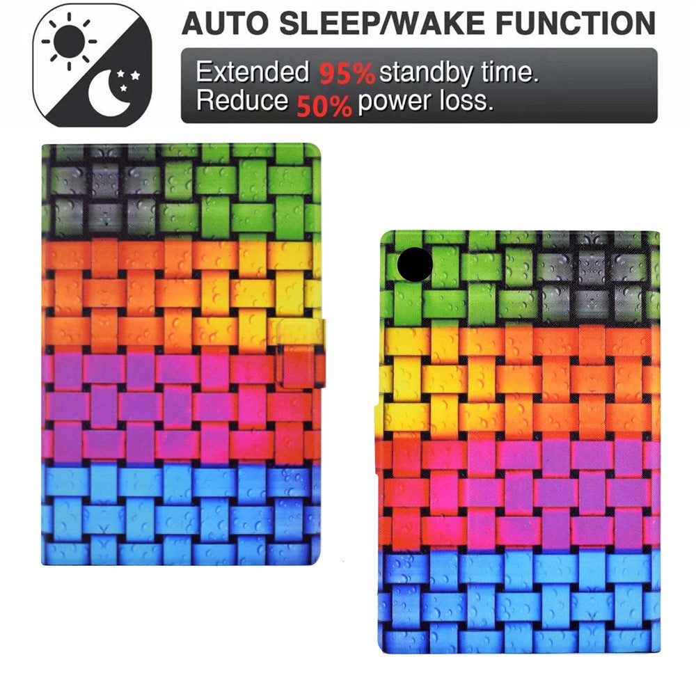 For Lenovo Tab M10 Plus (3rd Gen) / Xiaoxin Pad 2022 10.6 inch Card Slot Tablet Case PU Leather Pattern Printed Stand Cover - Knitted Strip