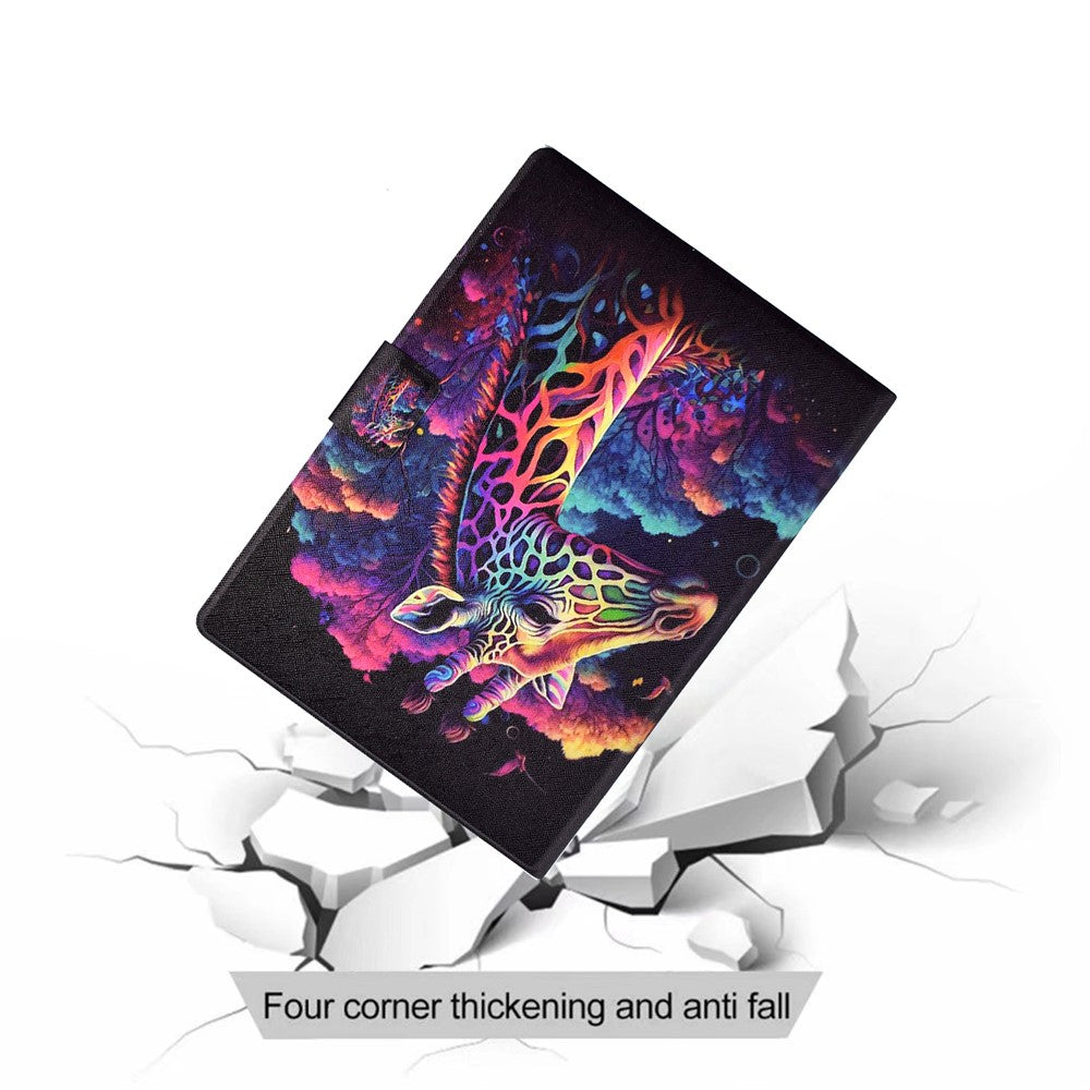 For Lenovo Tab M10 Plus (3rd Gen) / Xiaoxin Pad 2022 10.6 inch Card Slot Tablet Case PU Leather Pattern Printed Stand Cover - Giraffe