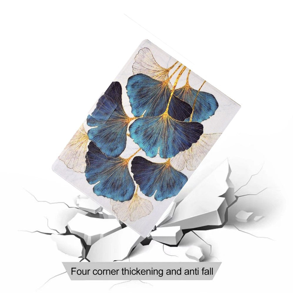 For Lenovo Tab M10 Plus (3rd Gen) / Xiaoxin Pad 2022 10.6 inch Card Slot Tablet Case PU Leather Pattern Printed Stand Cover - Leaf