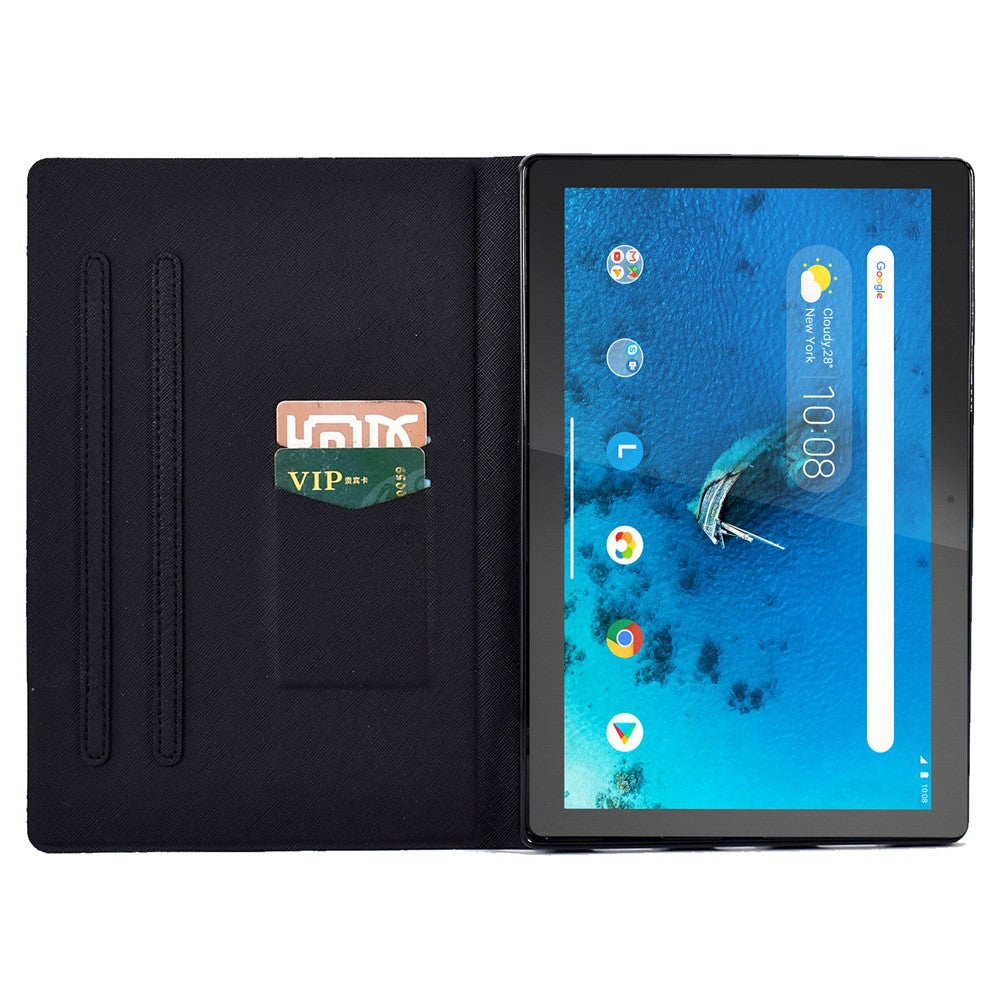 Protective Case for Lenovo Tab M10 (Gen 3) PU Leather Flip Cover Pattern Printed Tablet Stand Case with Card Slots - Peony Butterfly