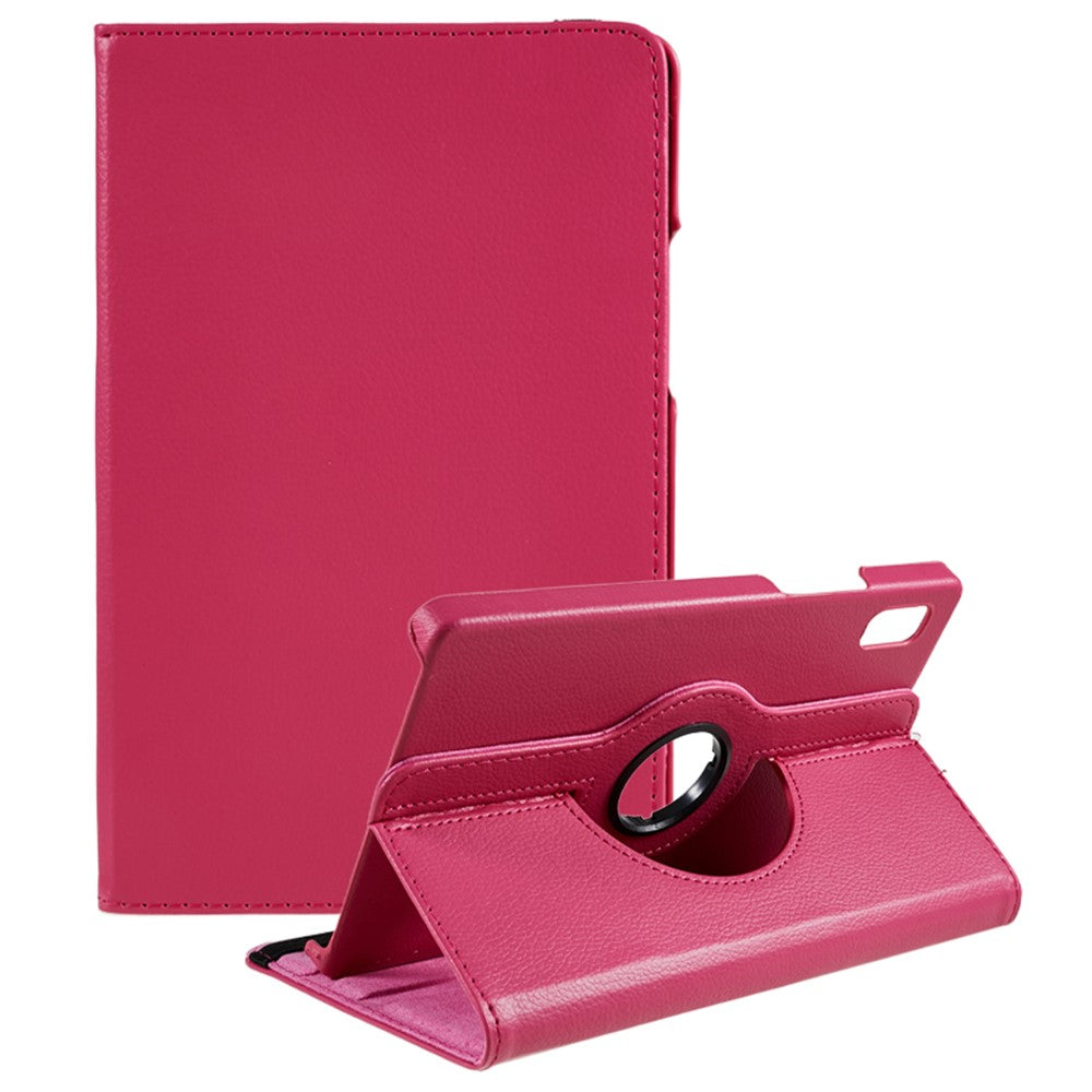 For Lenovo Tab M9 TB-310FU Protective Case 360-Degree Rotating PU Leather Cover with Elastic Band - Rose