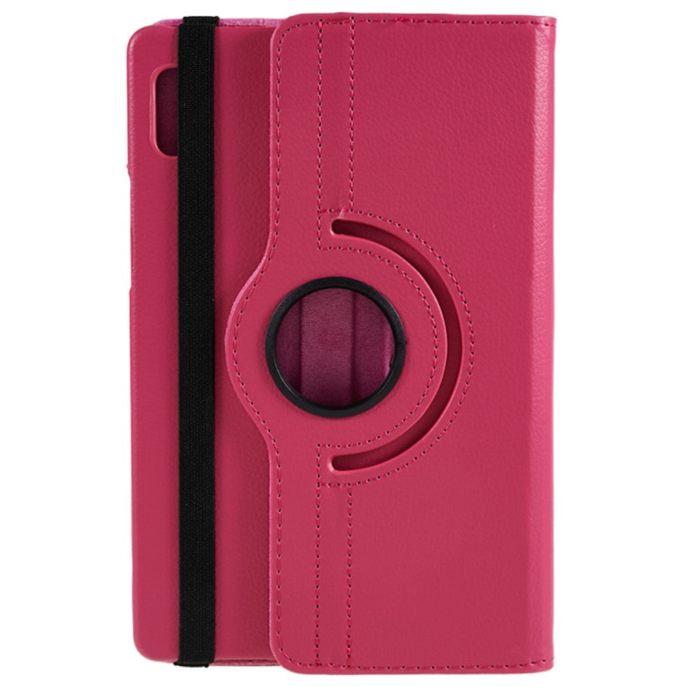 For Lenovo Tab M9 TB-310FU Protective Case 360-Degree Rotating PU Leather Cover with Elastic Band - Rose