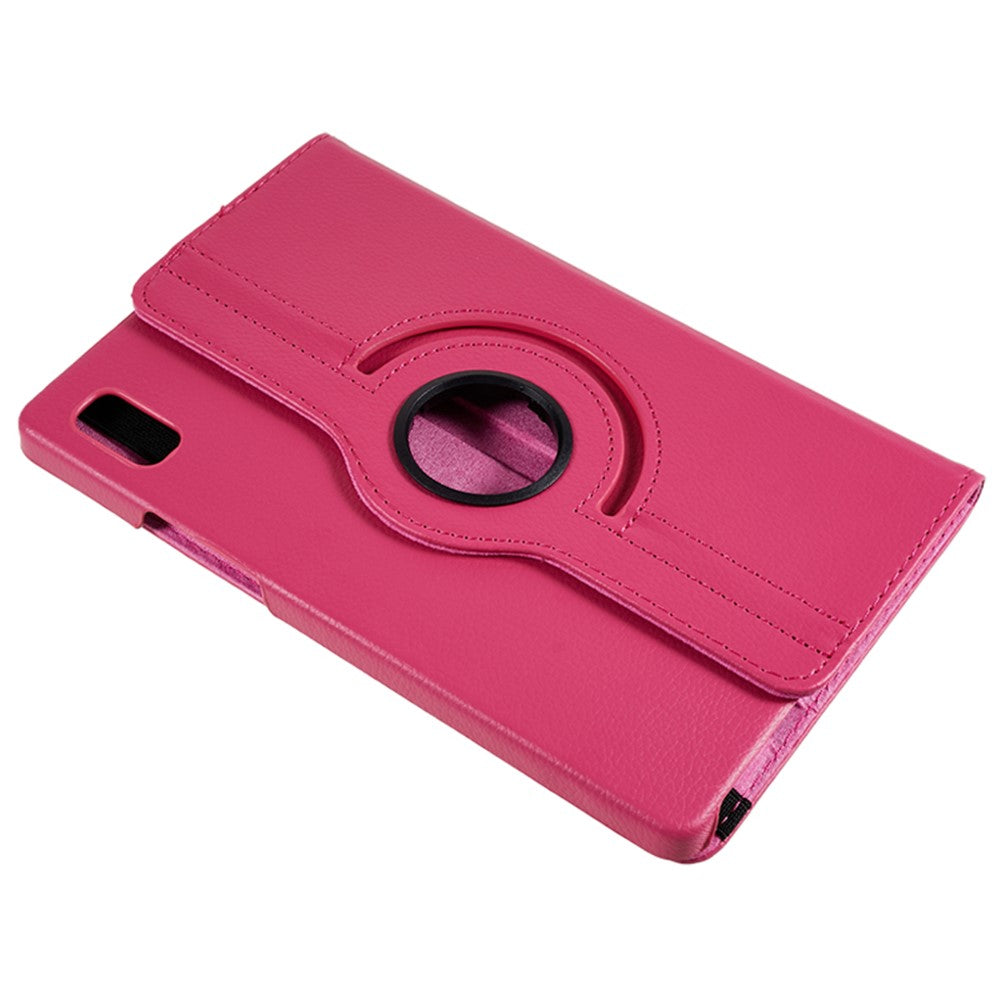 For Lenovo Tab M9 TB-310FU Protective Case 360-Degree Rotating PU Leather Cover with Elastic Band - Rose