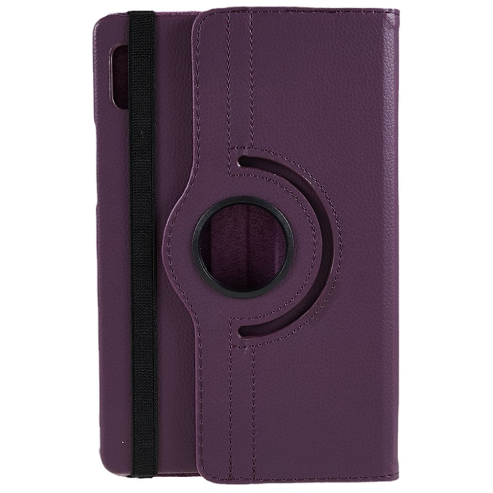 For Lenovo Tab M9 TB-310FU Protective Case 360-Degree Rotating PU Leather Cover with Elastic Band - Purple