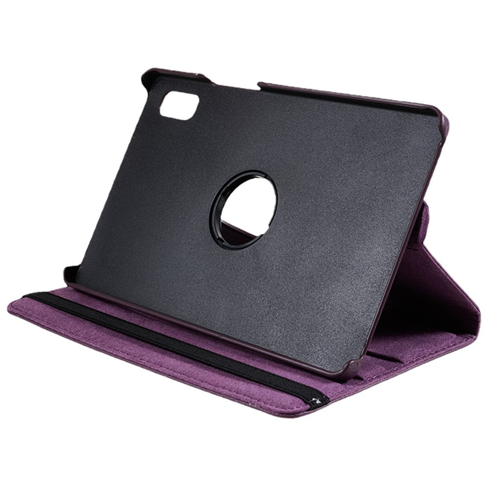For Lenovo Tab M9 TB-310FU Protective Case 360-Degree Rotating PU Leather Cover with Elastic Band - Purple
