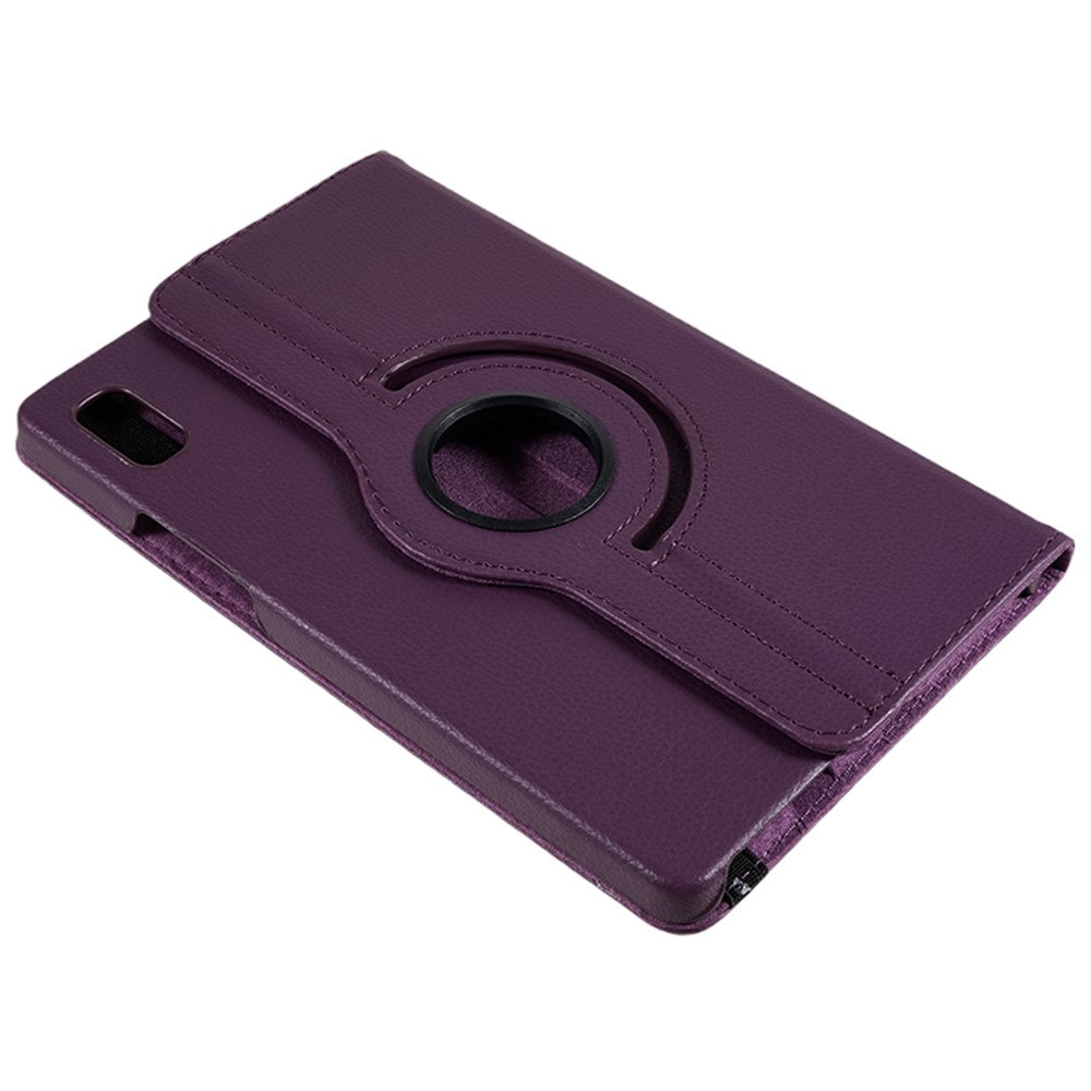 For Lenovo Tab M9 TB-310FU Protective Case 360-Degree Rotating PU Leather Cover with Elastic Band - Purple