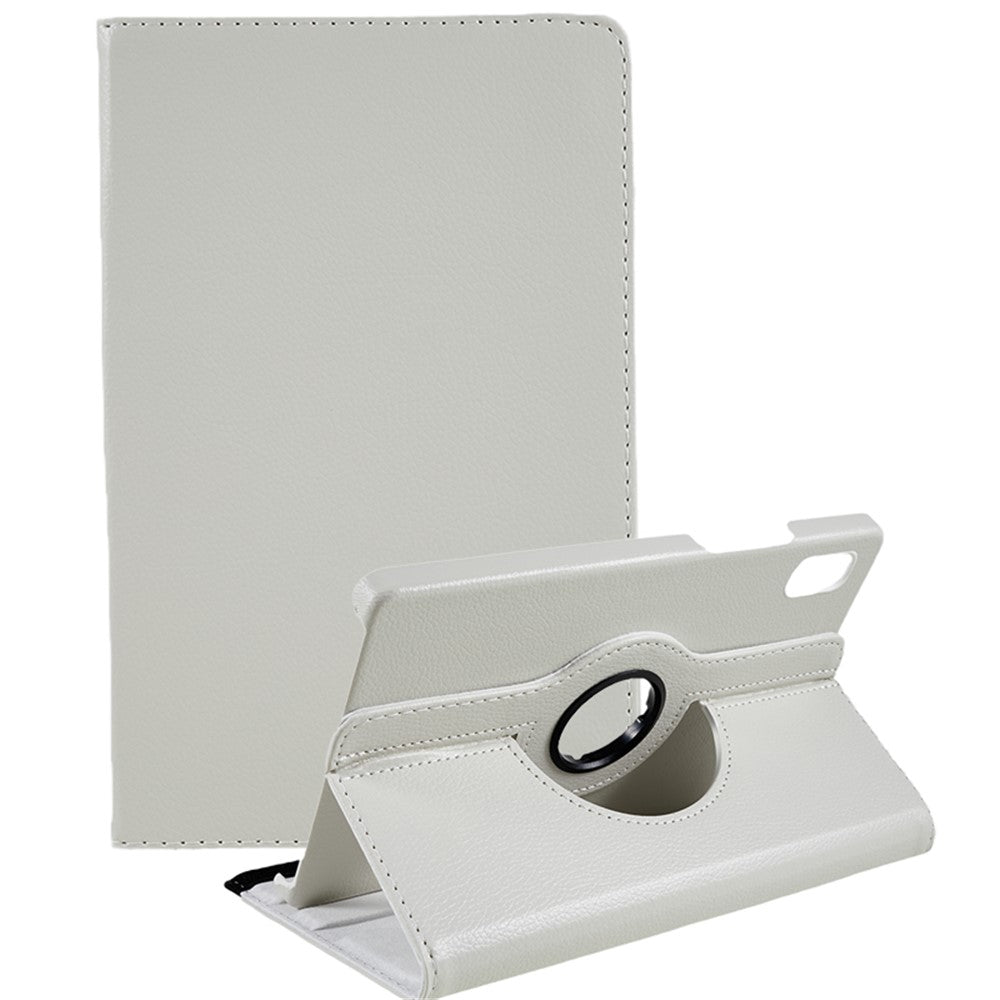 For Lenovo Tab M9 TB-310FU Protective Case 360-Degree Rotating PU Leather Cover with Elastic Band - White