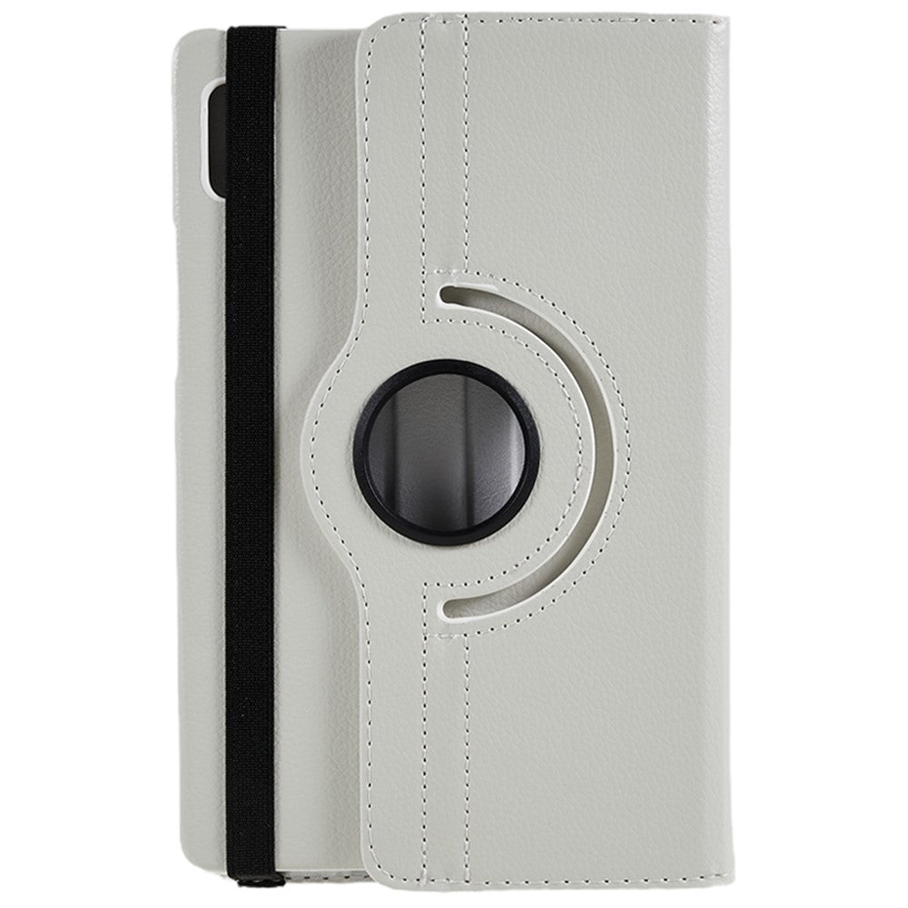 For Lenovo Tab M9 TB-310FU Protective Case 360-Degree Rotating PU Leather Cover with Elastic Band - White