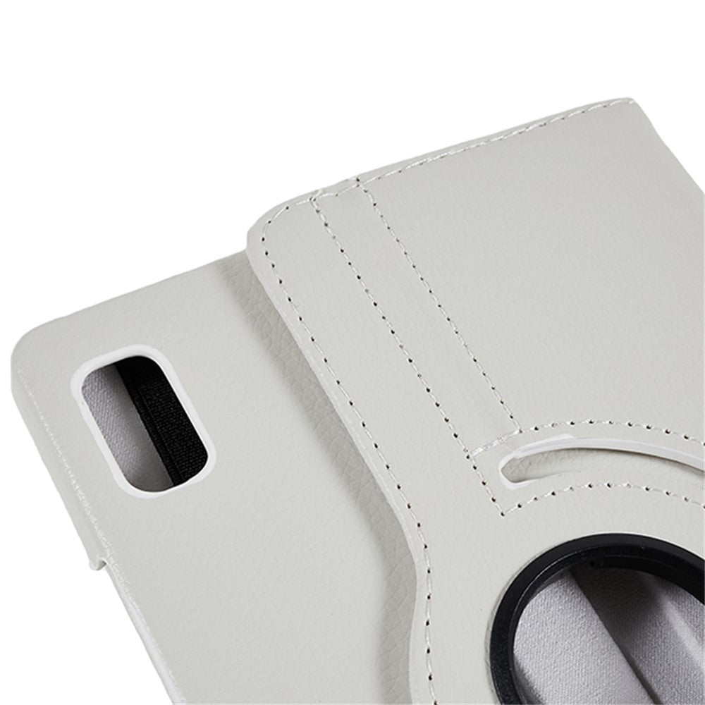 For Lenovo Tab M9 TB-310FU Protective Case 360-Degree Rotating PU Leather Cover with Elastic Band - White