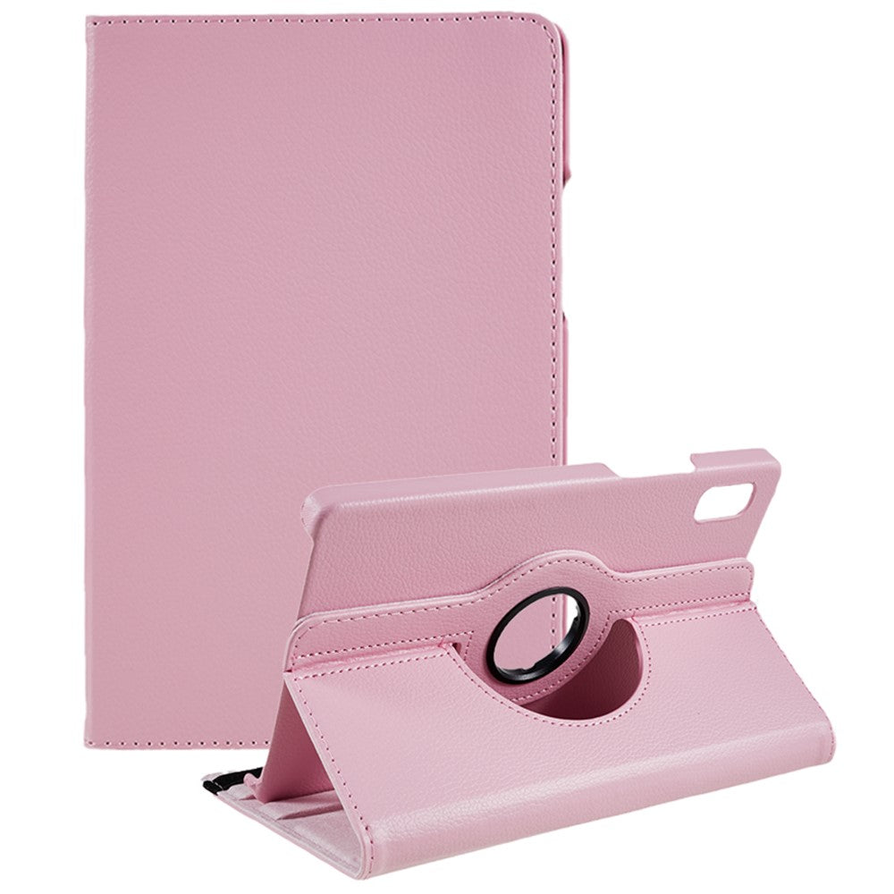 For Lenovo Tab M9 TB-310FU Protective Case 360-Degree Rotating PU Leather Cover with Elastic Band - Pink