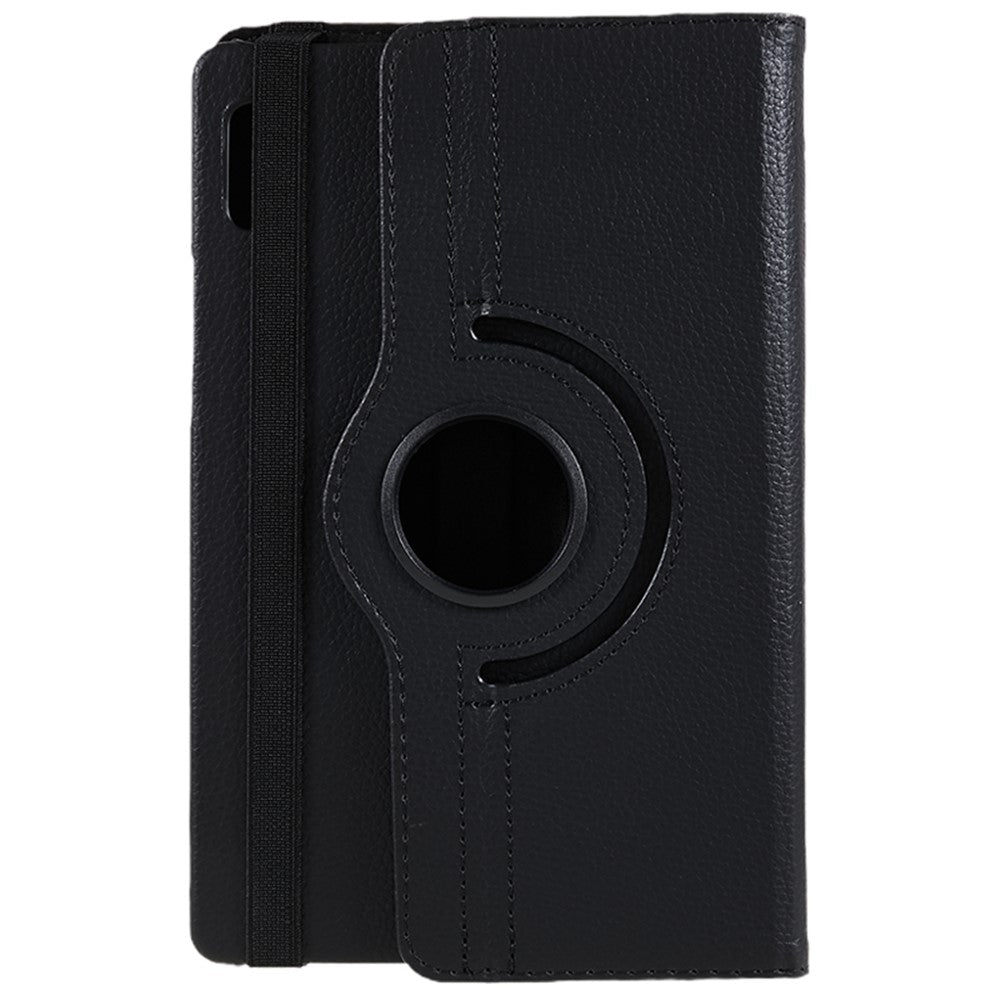 For Lenovo Tab M9 TB-310FU Protective Case 360-Degree Rotating PU Leather Cover with Elastic Band - Black