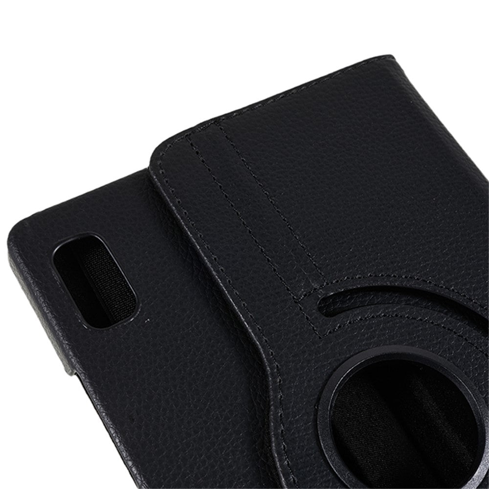 For Lenovo Tab M9 TB-310FU Protective Case 360-Degree Rotating PU Leather Cover with Elastic Band - Black
