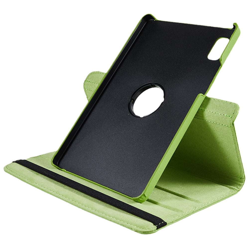 For Lenovo Tab M9 TB-310FU Protective Case 360-Degree Rotating PU Leather Cover with Elastic Band - Green