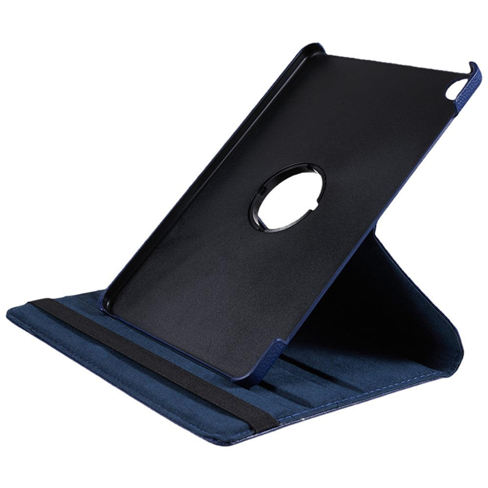 For Lenovo Tab M10 (Gen 3) TB-328FU PU Leather Case 360-Degree Rotating Cover with Elastic Band - Dark Blue