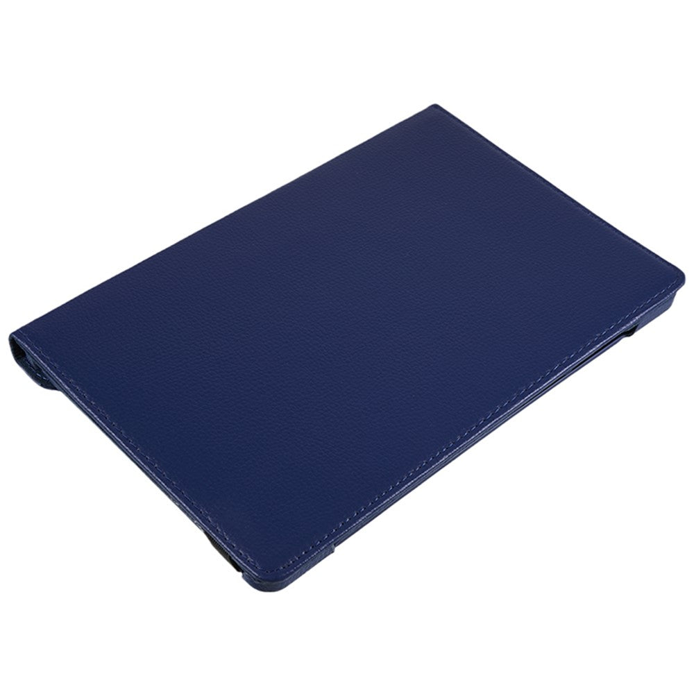 For Lenovo Tab M10 (Gen 3) TB-328FU PU Leather Case 360-Degree Rotating Cover with Elastic Band - Dark Blue