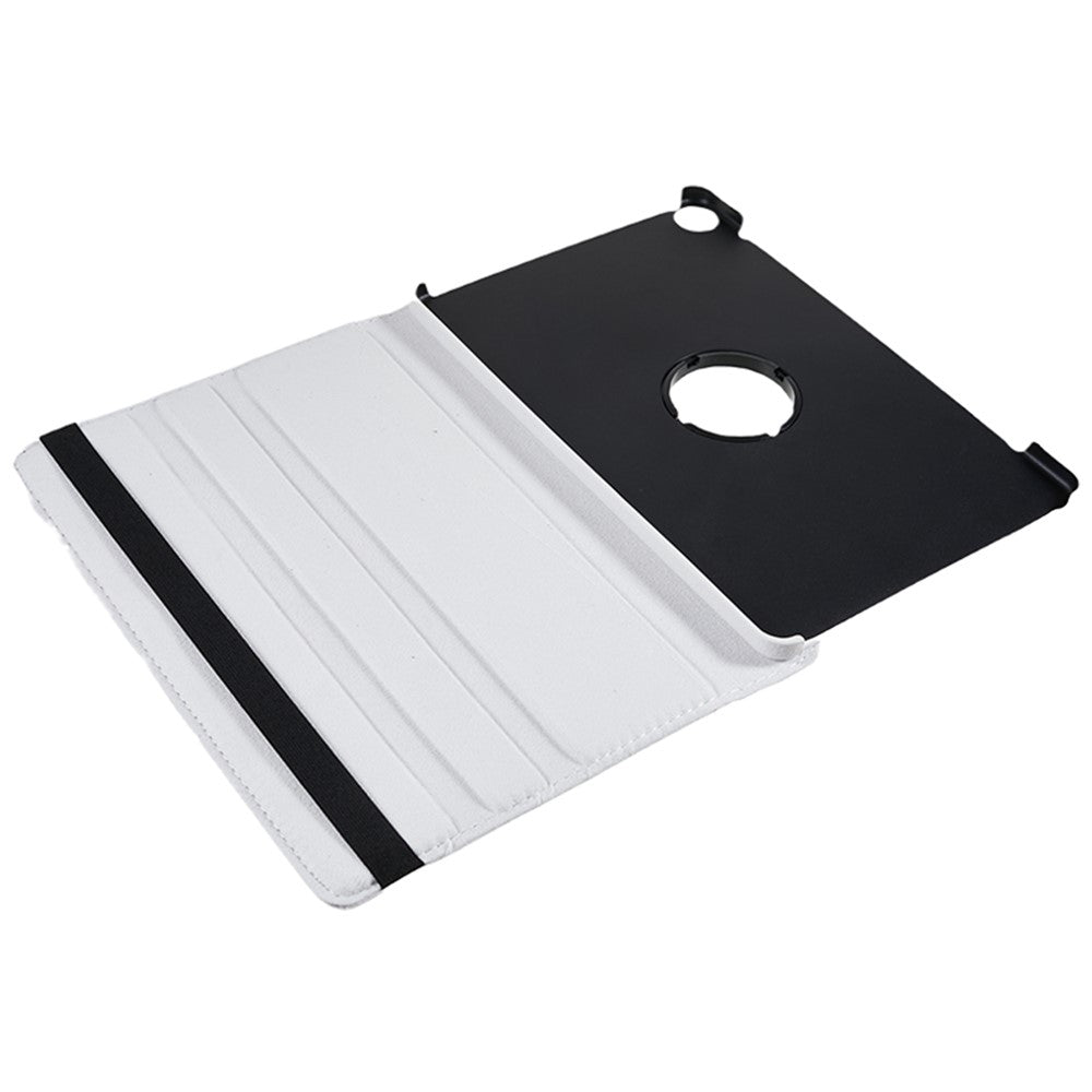 For Lenovo Tab M10 (Gen 3) TB-328FU PU Leather Case 360-Degree Rotating Cover with Elastic Band - White