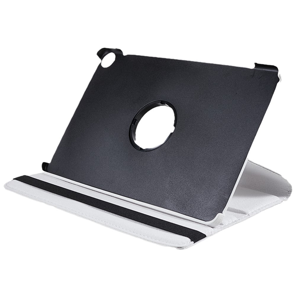 For Lenovo Tab M10 (Gen 3) TB-328FU PU Leather Case 360-Degree Rotating Cover with Elastic Band - White