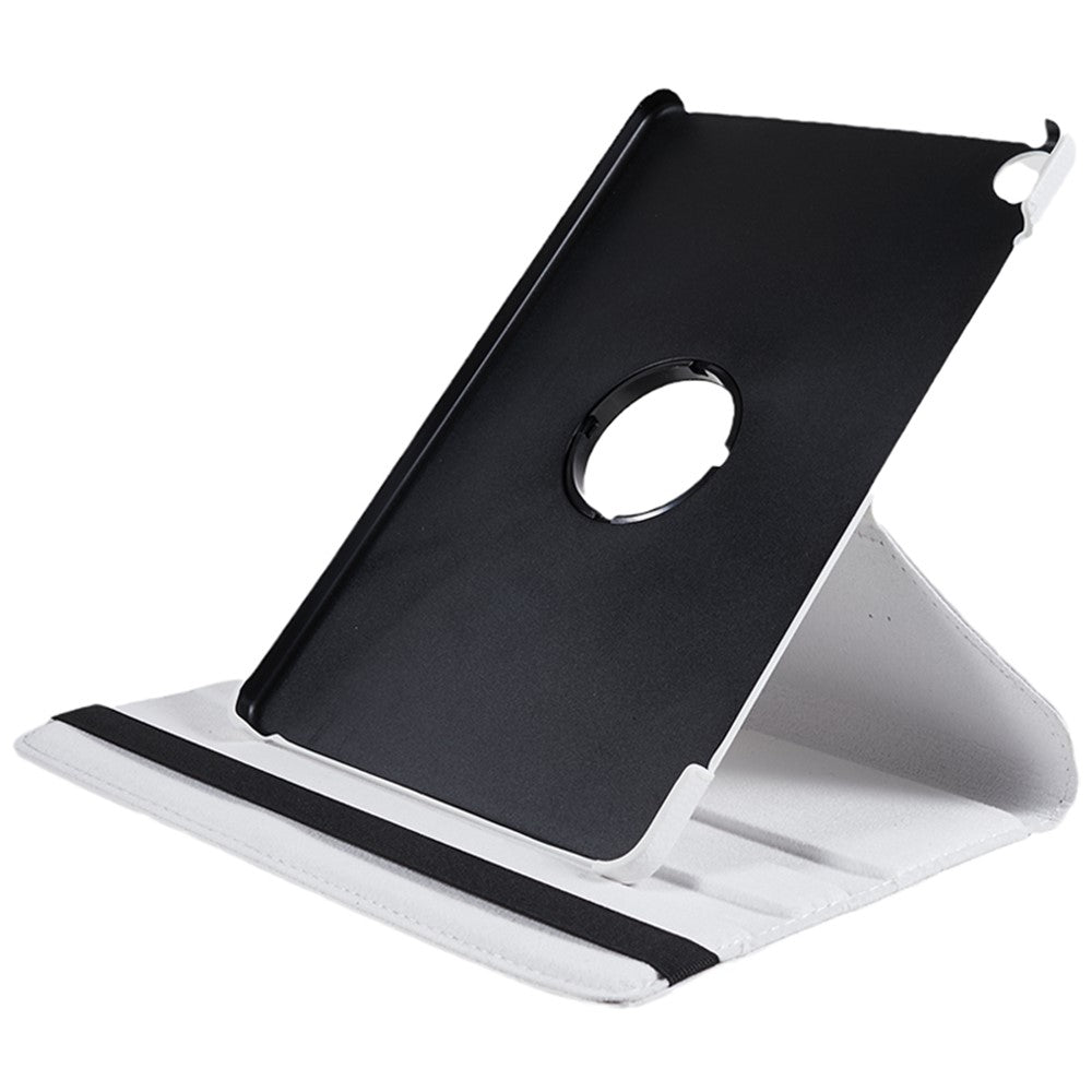 For Lenovo Tab M10 (Gen 3) TB-328FU PU Leather Case 360-Degree Rotating Cover with Elastic Band - White