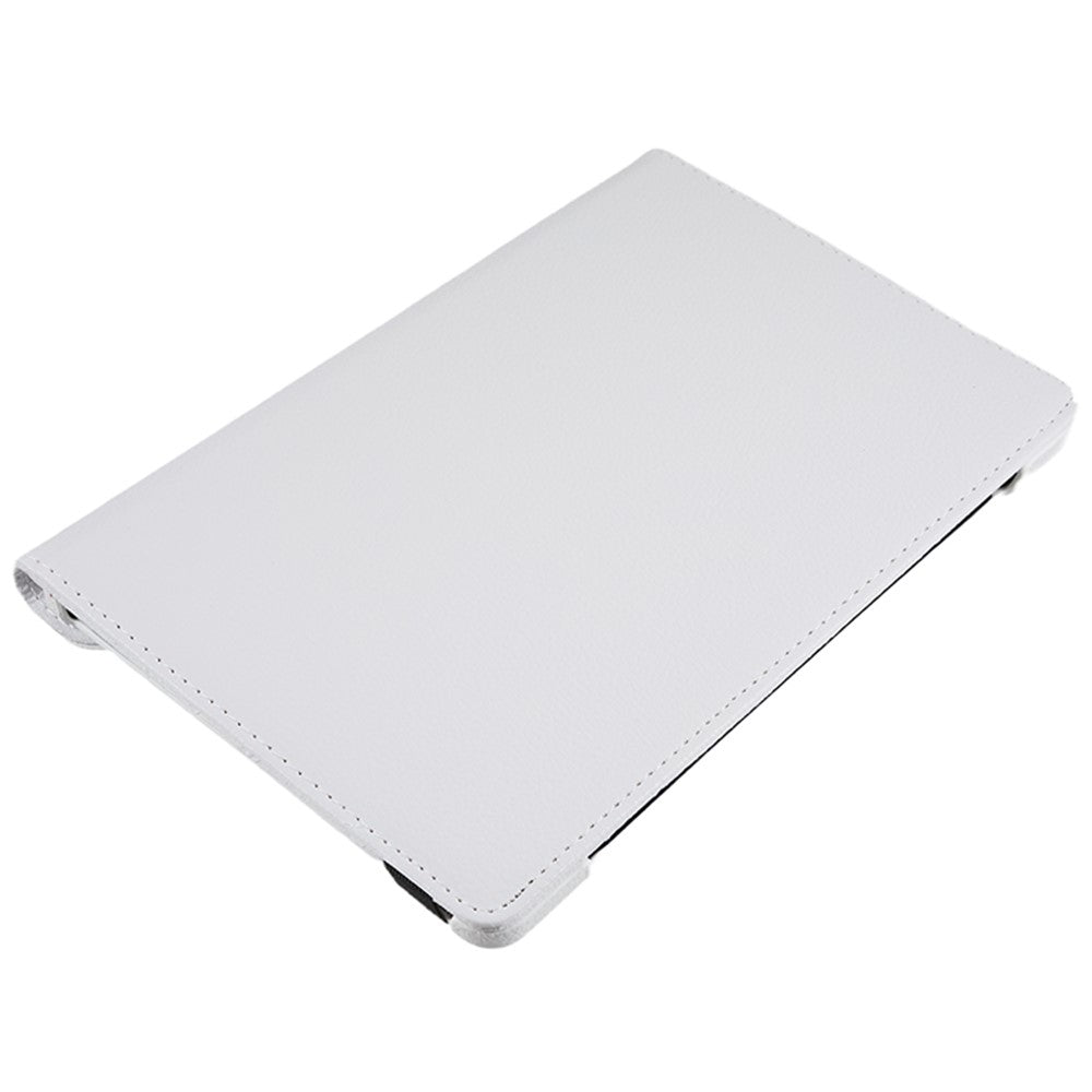 For Lenovo Tab M10 (Gen 3) TB-328FU PU Leather Case 360-Degree Rotating Cover with Elastic Band - White