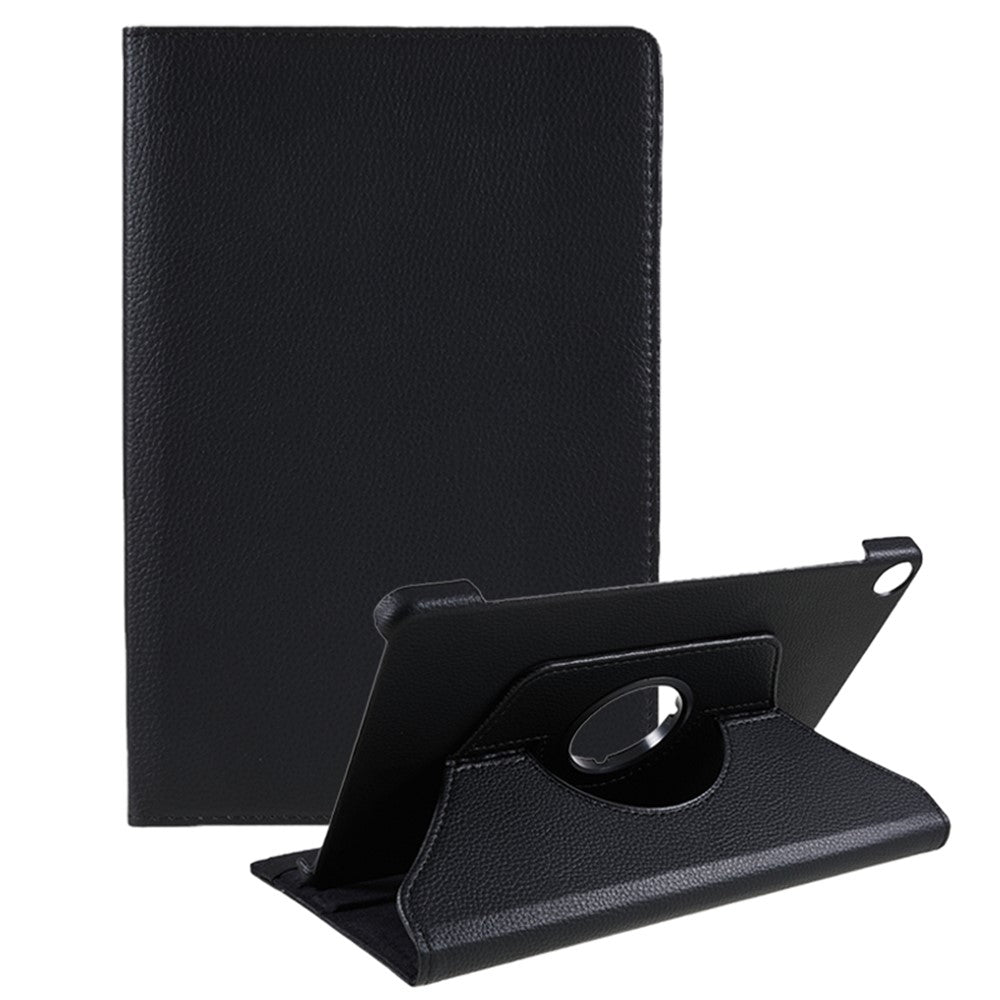 For Lenovo Tab M10 (Gen 3) TB-328FU PU Leather Case 360-Degree Rotating Cover with Elastic Band - Black