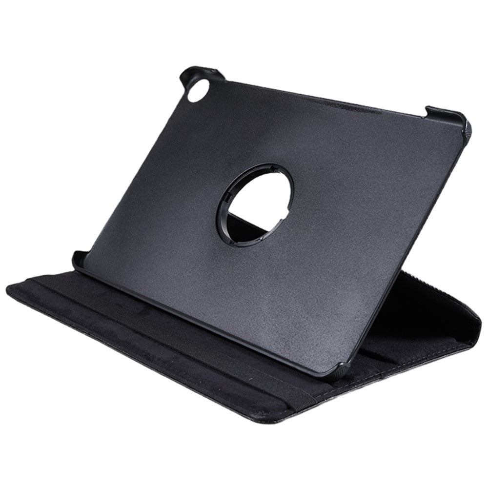 For Lenovo Tab M10 (Gen 3) TB-328FU PU Leather Case 360-Degree Rotating Cover with Elastic Band - Black