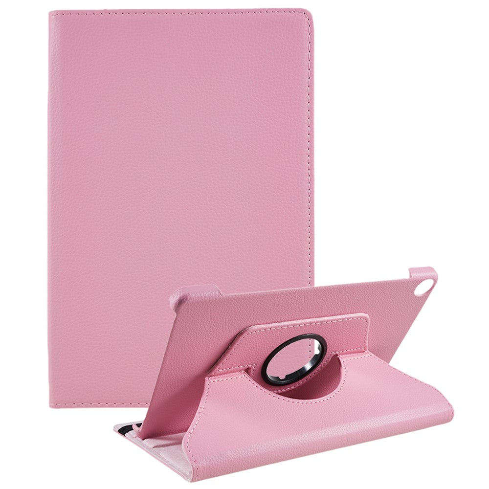 For Lenovo Tab M10 (Gen 3) TB-328FU PU Leather Case 360-Degree Rotating Cover with Elastic Band - Pink
