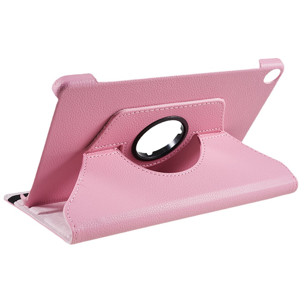 For Lenovo Tab M10 (Gen 3) TB-328FU PU Leather Case 360-Degree Rotating Cover with Elastic Band - Pink