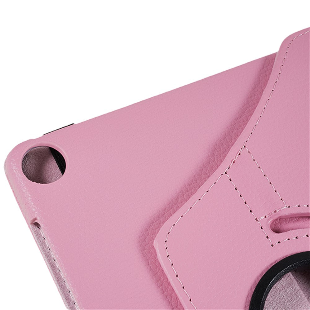 For Lenovo Tab M10 (Gen 3) TB-328FU PU Leather Case 360-Degree Rotating Cover with Elastic Band - Pink