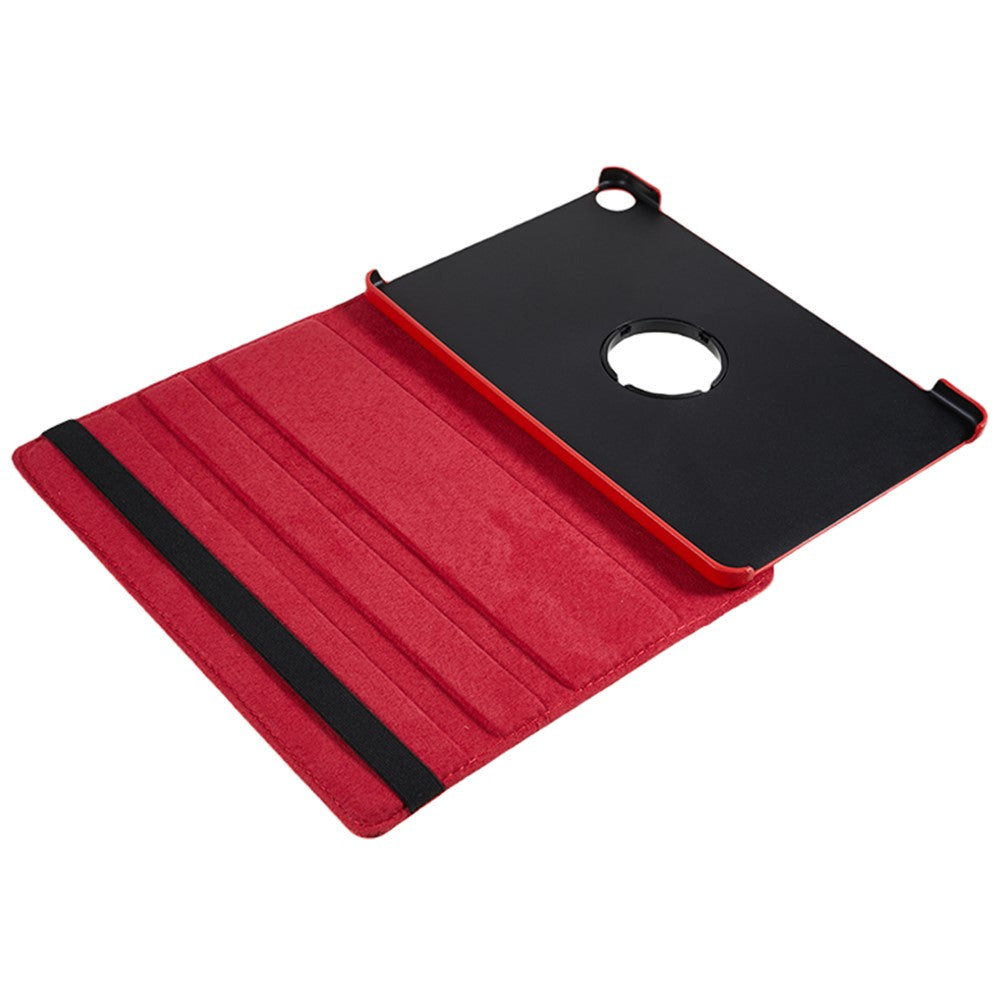 For Lenovo Tab M10 (Gen 3) TB-328FU PU Leather Case 360-Degree Rotating Cover with Elastic Band - Red