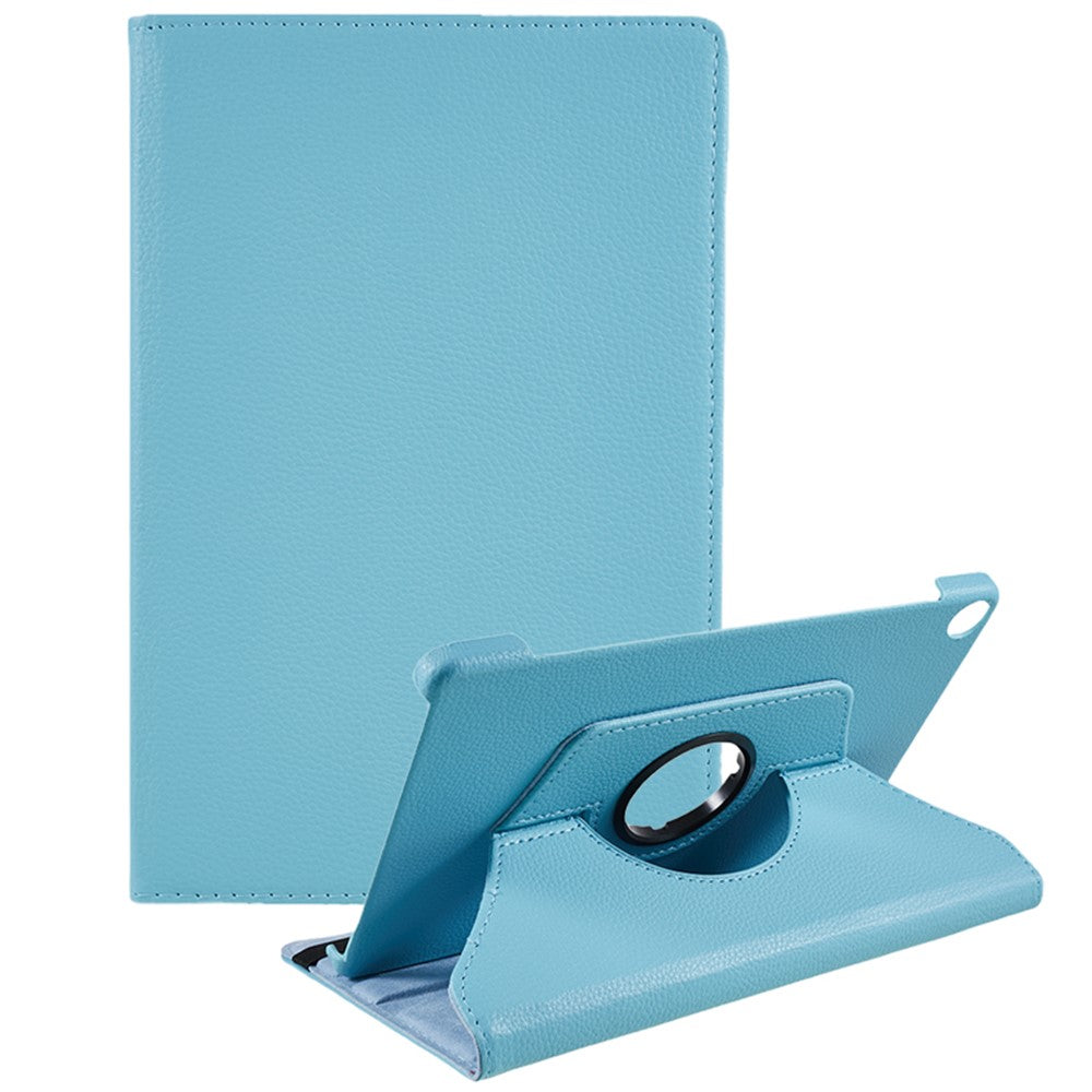 For Lenovo Tab M10 (Gen 3) TB-328FU PU Leather Case 360-Degree Rotating Cover with Elastic Band - Baby Blue