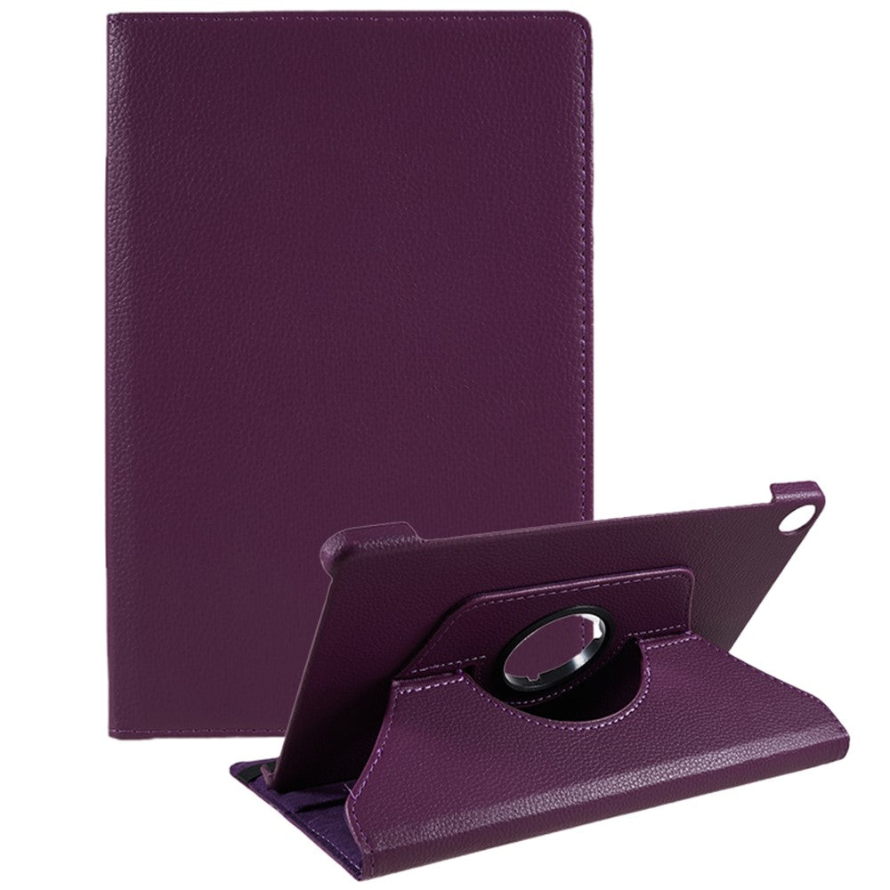 For Lenovo Tab M10 (Gen 3) TB-328FU PU Leather Case 360-Degree Rotating Cover with Elastic Band - Purple