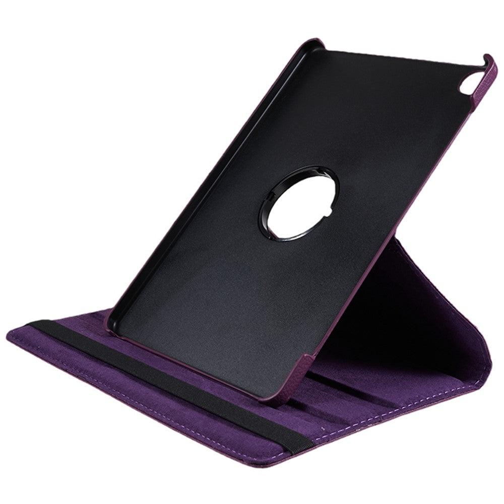 For Lenovo Tab M10 (Gen 3) TB-328FU PU Leather Case 360-Degree Rotating Cover with Elastic Band - Purple