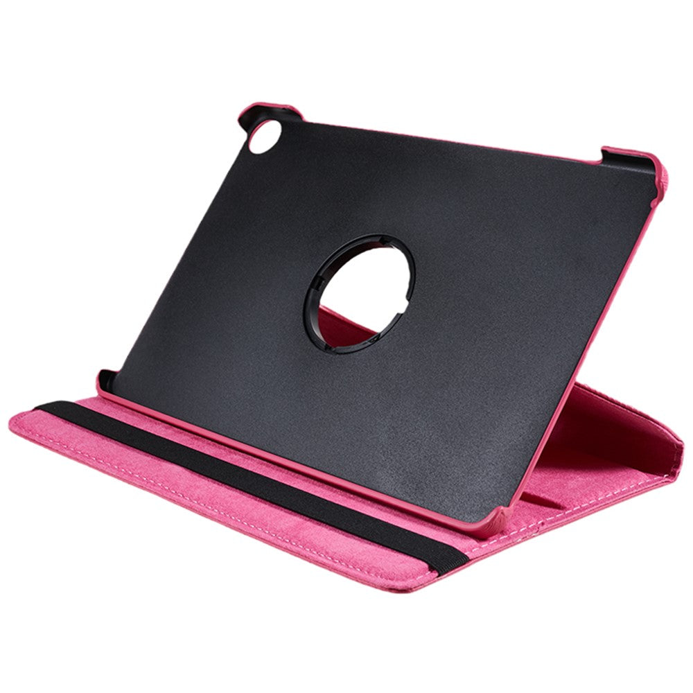 For Lenovo Tab M10 (Gen 3) TB-328FU PU Leather Case 360-Degree Rotating Cover with Elastic Band - Rose