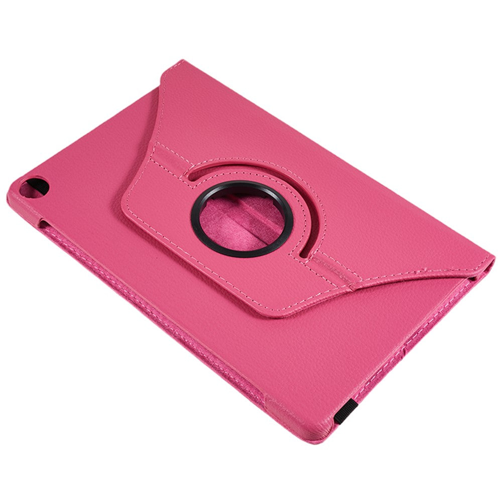For Lenovo Tab M10 (Gen 3) TB-328FU PU Leather Case 360-Degree Rotating Cover with Elastic Band - Rose
