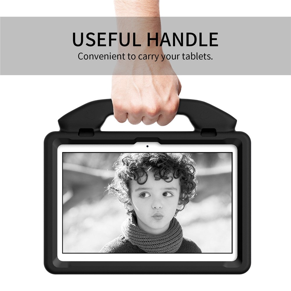 For Lenovo Tab M10 (Gen 3) EVA Tablet Case Foldable Thumb Kickstand Handle Grip Tablet Cover - Black