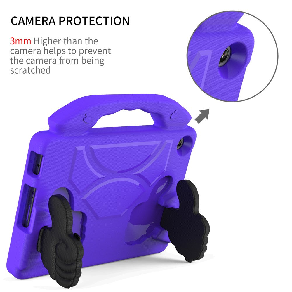 For Lenovo Tab M10 (Gen 3) EVA Tablet Case Foldable Thumb Kickstand Handle Grip Tablet Cover - Purple